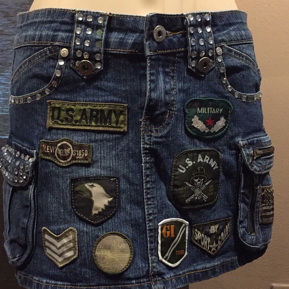 Denim mini skirt